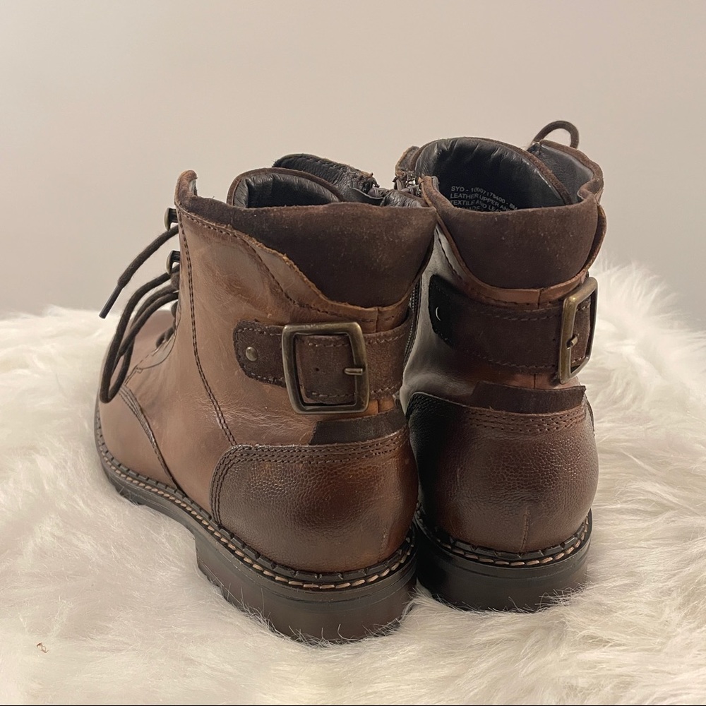 Alfani Syd Brown Leather Casual Boots - Picture 3 of 8